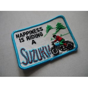 画像: HAPPINESS IS RIDING A SUZUKI VINTAGE PATCH 