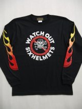 画像: WATCH OUT SIXHELMETS LONG SLEEVE T-SHIRT BLACK