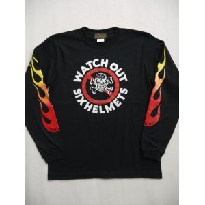 画像: WATCH OUT SIXHELMETS LONG SLEEVE T-SHIRT BLACK