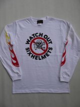 画像: WATCH OUT SIXHELMETS LONG SLEEVE T-SHIRT WHITE