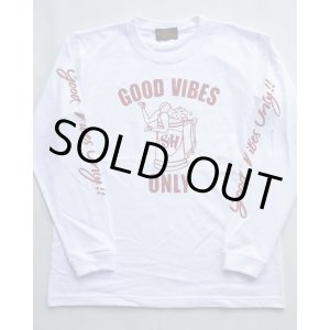 画像: GOOD VIBES ONLY LONG SLEEVE T-SHIRT WHITE×BROWN