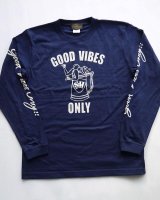 画像: GOOD VIBES ONLY LONG SLEEVE T-SHIRT NAVY×WHITE