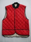 画像1: USA VTG INNNER THERMAL QUILTING PUFFY VEST RED