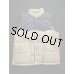 画像: VTG PUFFY VEST BEIGExNAVY M