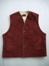 画像: FREETWOOD SPORTSWEAR VTG CORDUROY BOA VEST BROWN XL