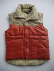 画像1: WRANGLER VTG PUFFY VEST BEIGExORANGE M