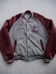 画像1: MACK TRUCKS CHALK LINE VTG STUDIAM JUMPER GRAYxWINERED LARGE