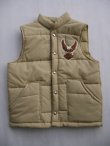 画像1: HARLEY DAVIDSON SWINGSTER VTG RACING PUFFY VEST BEIGE MEDIUM