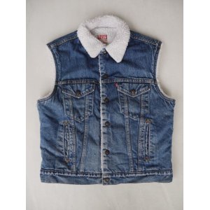 画像: 80's LEVIS DENIM BOA VEST L BLUE