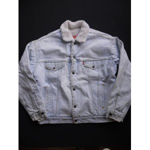 画像: 80's LEVIS DENIM BOA JACKET L ICE BLUE(3)