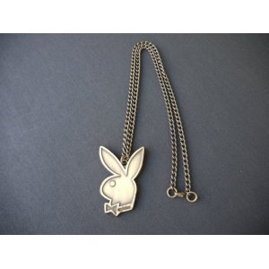 画像: PLAY BOY RABBIT HEAD VTG BRASS NECKLACE