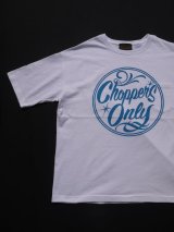 画像: SIXHELMETS CHOPPERS ONLY OVER SIZE　POCKET T-SHIRT WHITExSKY BLUE