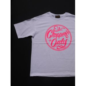 画像: SIXHELMETS CHOPPERS ONLY OVER SIZE POCKET T-SHIRT WHITExNEON PINK