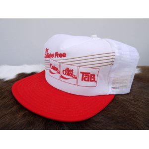 画像: TRY CAFFEINE FREE COKE DIET COKE TAB TRUCKER MESH CAP WHITEXRED