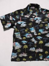 画像: HARLEY DAVIDSON DEAD STOCK FABRIC HAWAIIAN RAYON SHIRT  BLACK