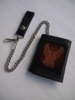 画像1: HARLEY DAVIDSON OFFICIAL EAGLE LOGO VTG LETHER WALLET WITH CHAIN DEADSTOCK(2)