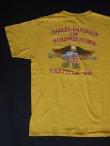 画像1: 90s HARLEY DAVIDSON OF YOUNGSTOWN CANFIELD,OH OFFICIAL VTG T-SHIRT YELLOW XL