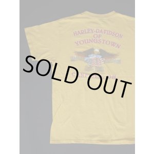 画像: 90s HARLEY DAVIDSON OF YOUNGSTOWN CANFIELD,OH OFFICIAL VTG T-SHIRT YELLOW XL