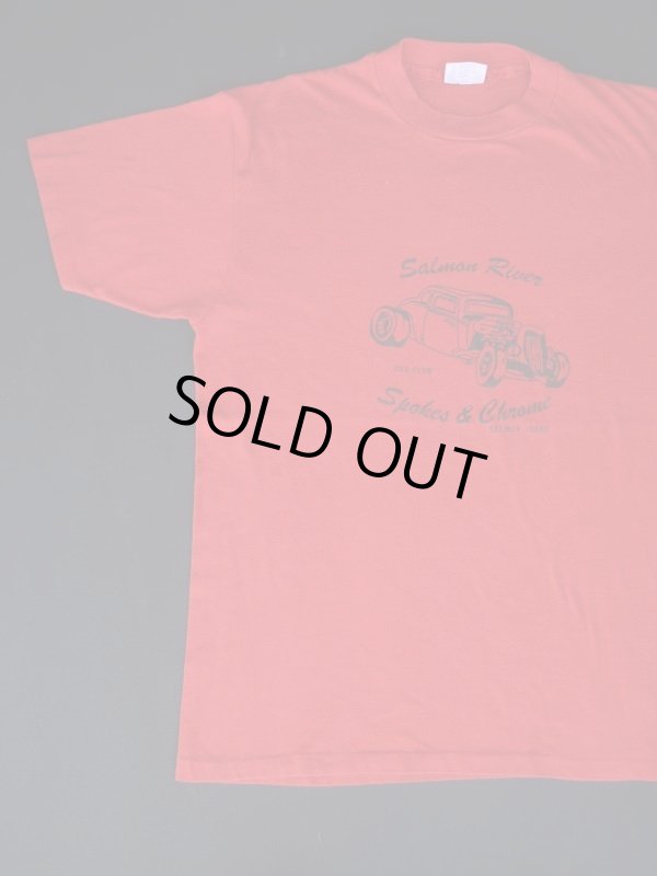 画像1: SALMON RIVER CAR CLUB VTG T-SHIRT RED XL  