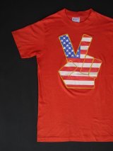 画像: PEACE STAR&STRIPES US MADE VTG T-SHIRT RED M