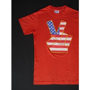 画像: PEACE STAR&STRIPES US MADE VTG T-SHIRT RED M