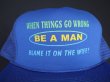 画像3: 80s CONTEMPORARY ADVERTISEMENT FUNNY TRUCKER SNAP BACK CAP BLUE (1)