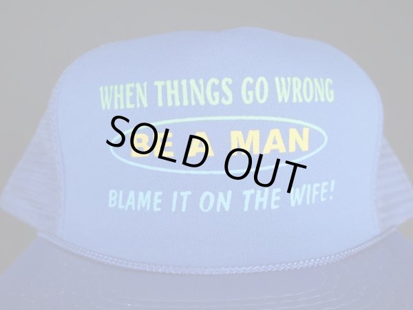 画像3: 80s CONTEMPORARY ADVERTISEMENT FUNNY TRUCKER SNAP BACK CAP BLUE (1)