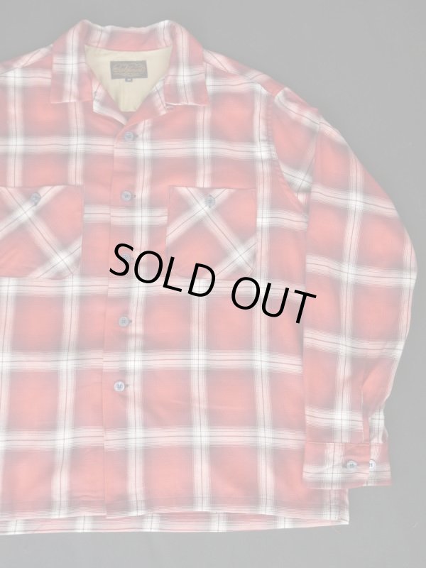 画像2: SIXHELMETS COTTON OMBRE CHECK LONG SLEEVE SHIRT RED
