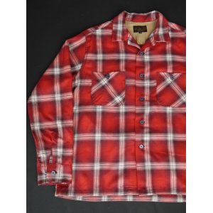 画像: SIXHELMETS COTTON OMBRE CHECK LONG SLEEVE SHIRT RED