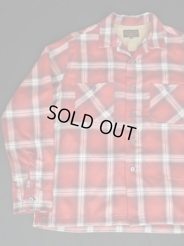 画像1: SIXHELMETS COTTON OMBRE CHECK LONG SLEEVE SHIRT RED
