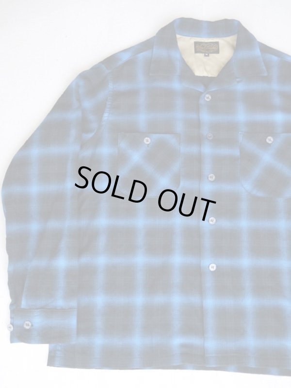 画像1: SIXHELMETS COTTON OMBRE CHECK LONG SLEEVE SHIRT BLUE