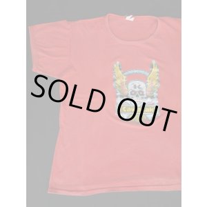 画像: 70s KAWASAKI SKULL VTG T-SHIRT RED M