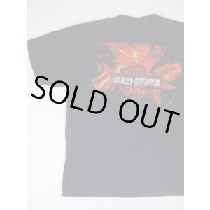 画像: HARLEY DAVIDSON FLAMES BAR&SHIELD LOGO VTG T-SHIRT BLACK L