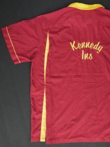 画像: HILTON KENNEDY IRO VTG BOWLING SHIRT DARK RED×YELLOW L