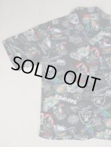 画像: NFL RAIDERS OLD RAYON PATTERN ALL OVER SHIRT L