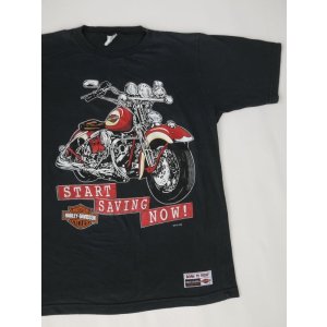 画像: 1998 HARLEY DAVIDSON START SAVING NOW OFFICIAL VTG T-SHIRT BLACK L