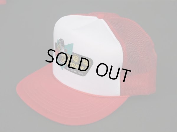 画像1: LET'S CELEBRATE! VTG SNAPBACK MESH CAP RED×WHITE