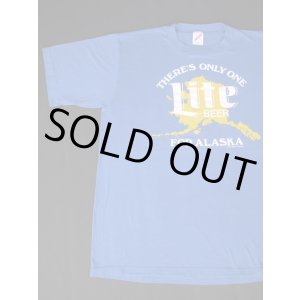 画像: 80s LITE BEER THERE'S ONLY ONE FOR ALASKA T-SHIRT BLUE XL