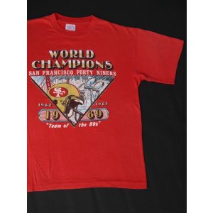 画像: SAN FRANCISCO FORTY NINERS WORLD CAHMPIONS 1989 OFFICIAL VTG T-SHIRT RED XL