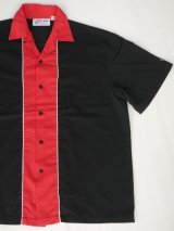 画像: CRUISIN USA LARRY HAHERTY BOWLING SHIRT BLACK×RED XL