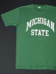 画像1: MICHIGAN STATE VTG T-SHIRT MADE IN USA MOSS GREEN L