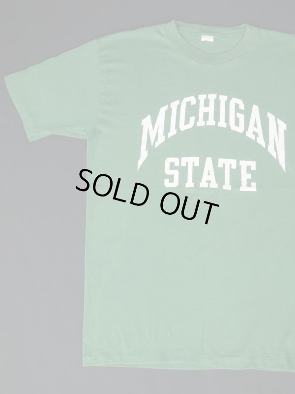 画像1: MICHIGAN STATE VTG T-SHIRT MADE IN USA MOSS GREEN L