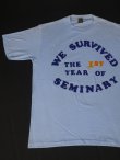 画像1: 70s WE SURVIVED THE 1ST YEAR OF SEMINARY VTG T-SHIRT MADE IN USA LIGHT BLUE L