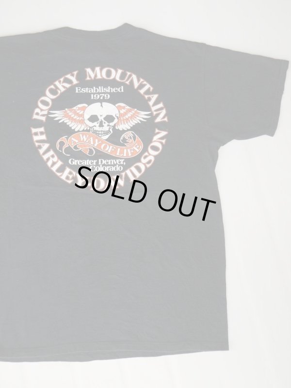 画像1: ROCKY MOUNTAIN HARLEY DAVIDSON OFFICIAL VTG POCKET T-SHIRT BLACK XL