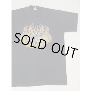 画像: HARLEY DAVIDSON BAR&SHIELD FLAMES LOGO OFFICIAL VTG T-SHIRT BLACK S