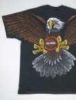 画像7: HARLEY DAVIDSON OFFICIAL VTG OVER EAGLE PRINT T-SHIRT BLACK L