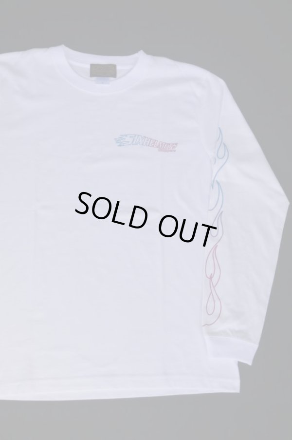 画像1: SIXHELMETS CHOPPERS FLAMES LONG SLEEVE T-SHIRT WHITE