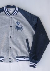 画像: MACK TRUCKS CHALK LINE VTG STADIUM JACKET GRAYxNAVY XL