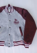 画像: MACK TRUCKS CHALK LINE VTG STADIUM JACKET GRAYxWINE RED XL