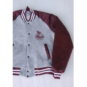 画像: MACK TRUCKS CHALK LINE VTG STADIUM JACKET GRAYxWINE RED XL